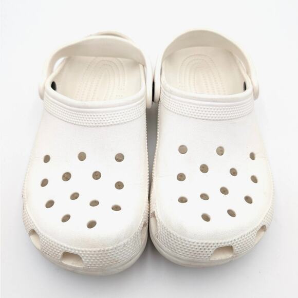 Crocs Classic Clogs Ankle Strap Round Toe Slip On Shoes Kids White Size J6 EU22 - Picture 2 of 10